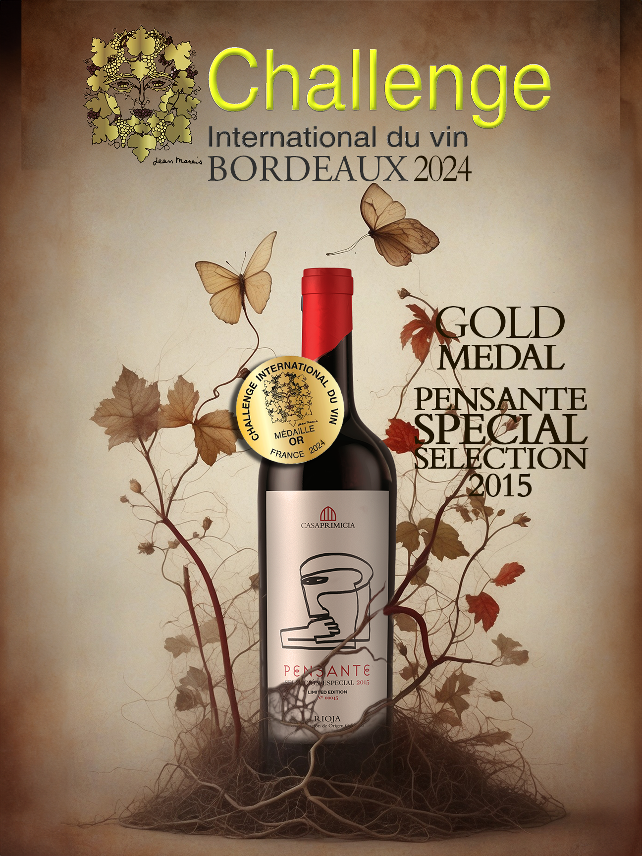 Pensante Special Selection Gold Medal Challenge International du Vin Bordeaux